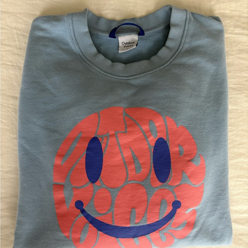 Outdoor Voices Blue and Pink Crewneck Sweater - Picture 2 of 6